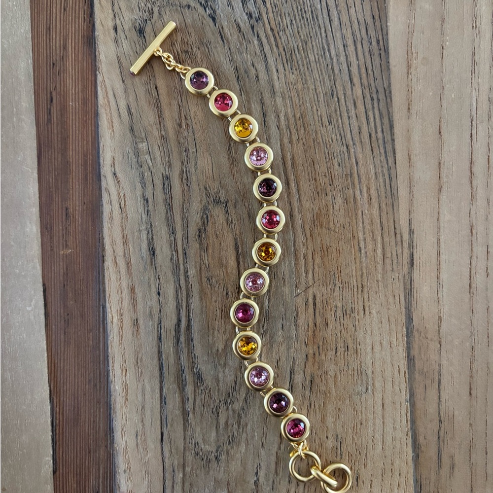 Gold Bracelet with Multicolor Gemstones